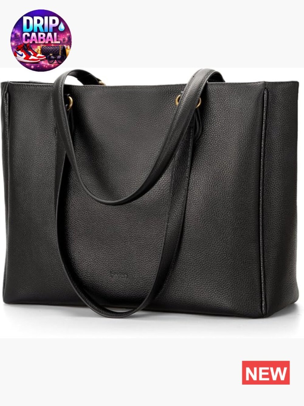 Genuine Leather Laptop Tote Bag with 15.6" Compartment for Work